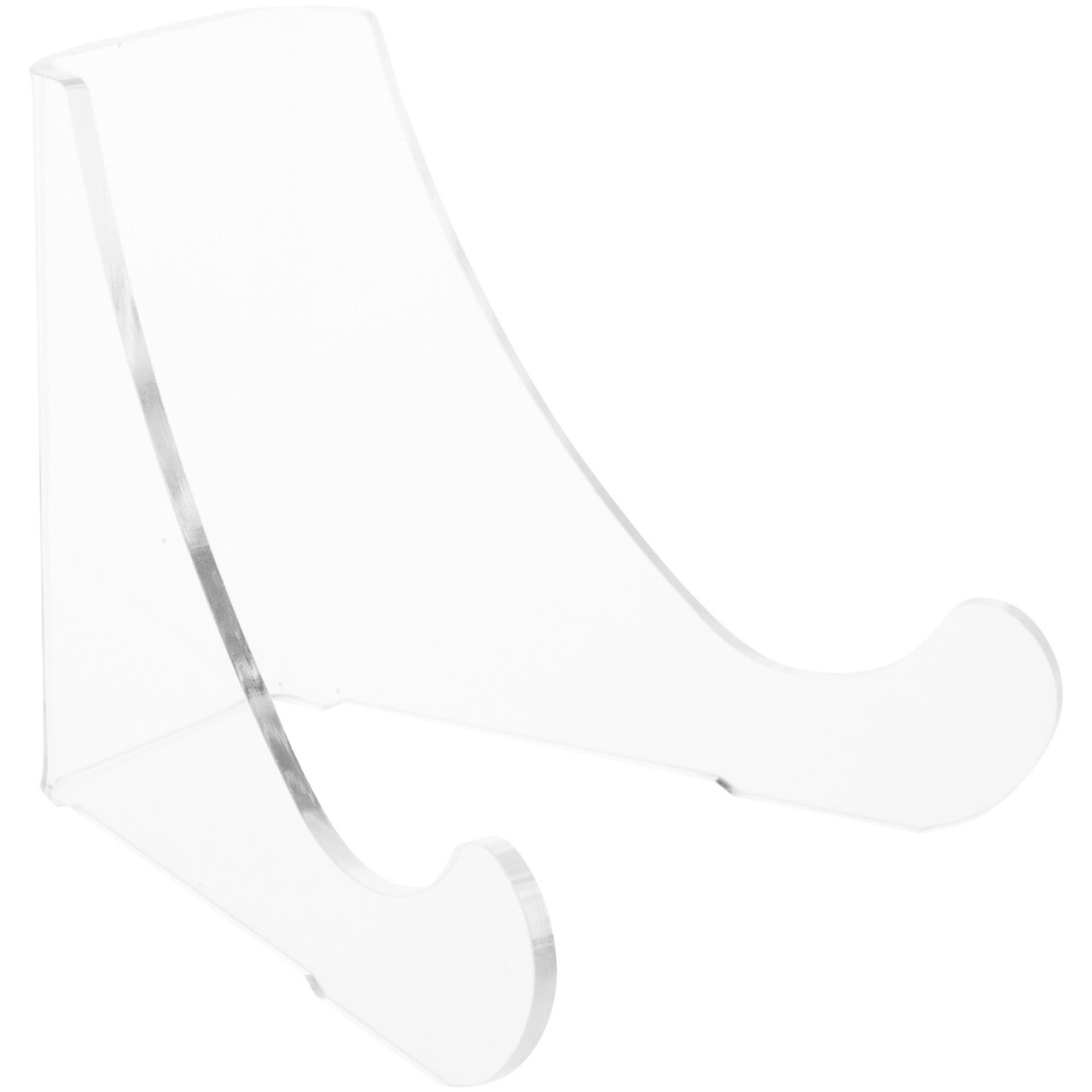 Plymor Clear Acrylic Flat Back Easel With Rounded Support Ledges, 3" H x 3" W x 3.25" D